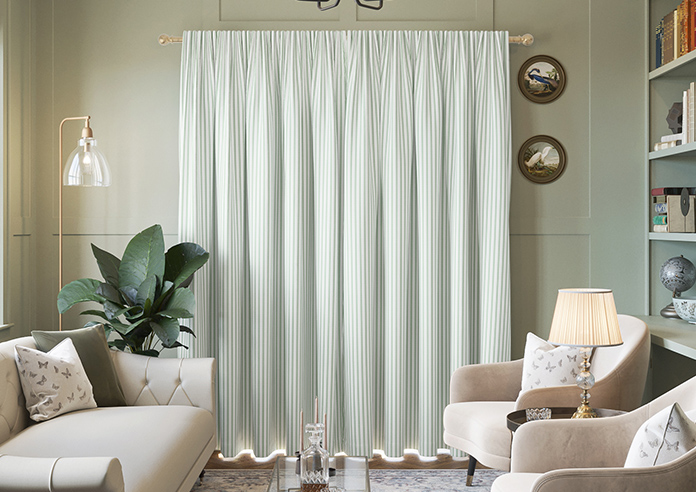 Lace Stripes, Emerald - Made to Measure Curtains - Image 7